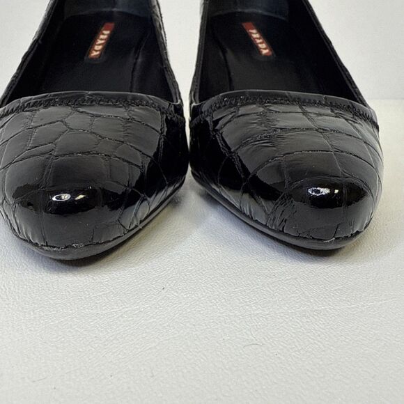 PRADA Cocco Lux Print Black Croco Embossed Leather Pumps EU 35.5 US 5.5 - Picture 16 of 16